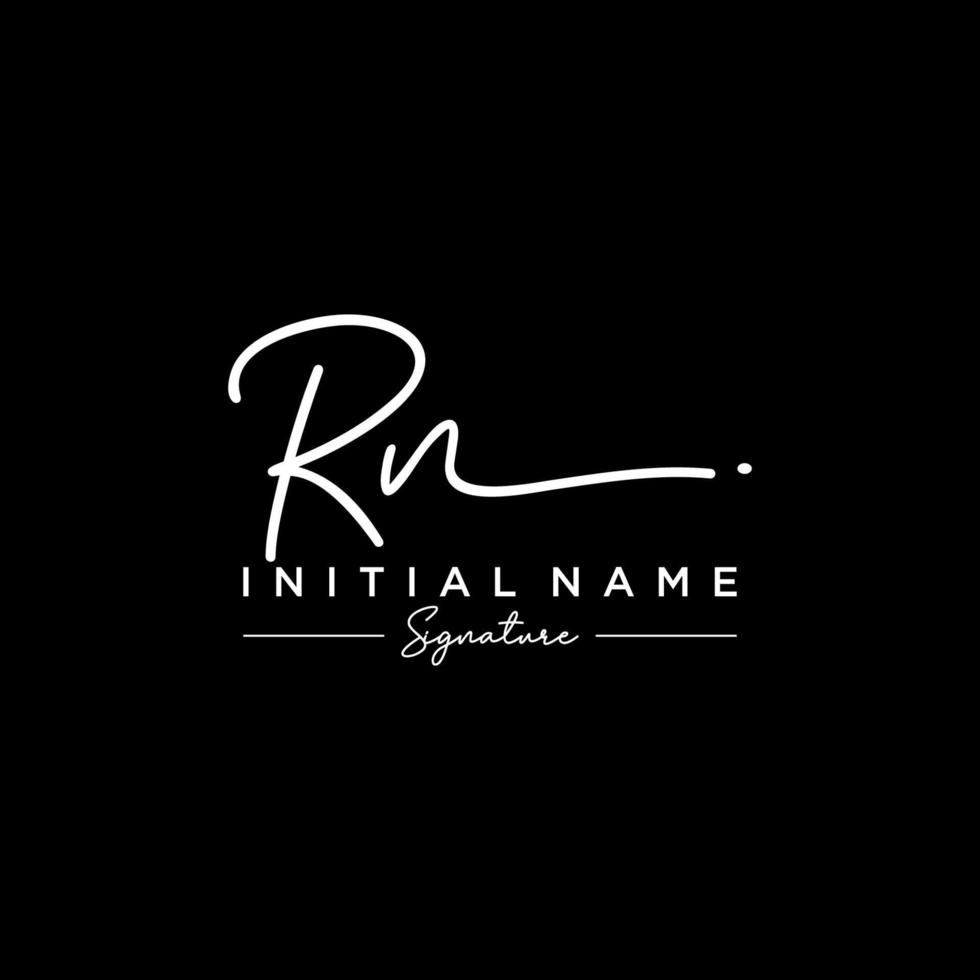 Letter RN Signature Logo Template Vector