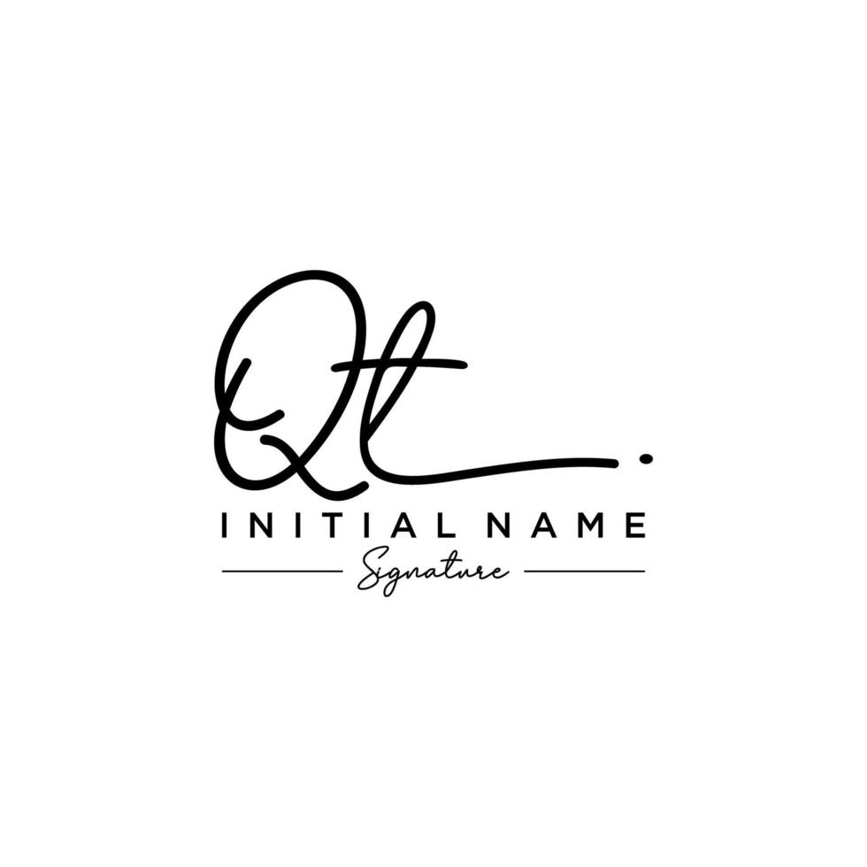 Letter QT Signature Logo Template Vector