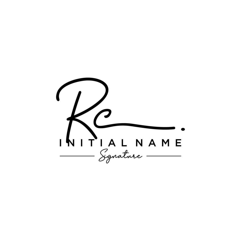 Letter RC Signature Logo Template Vector