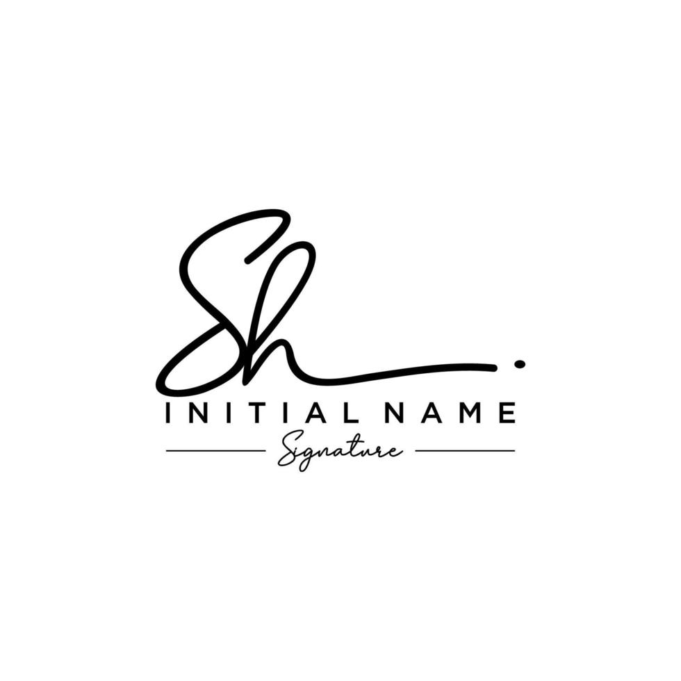 Letter SH Signature Logo Template Vector