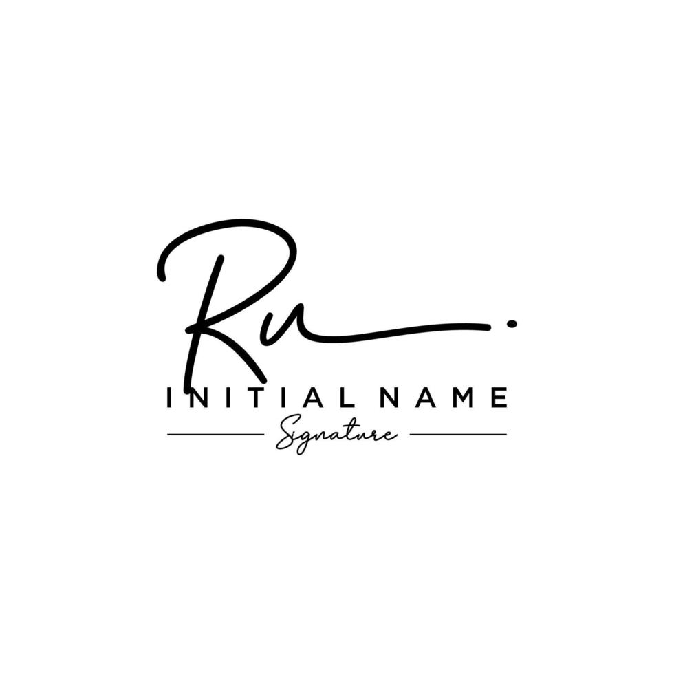 Letter RU Signature Logo Template Vector