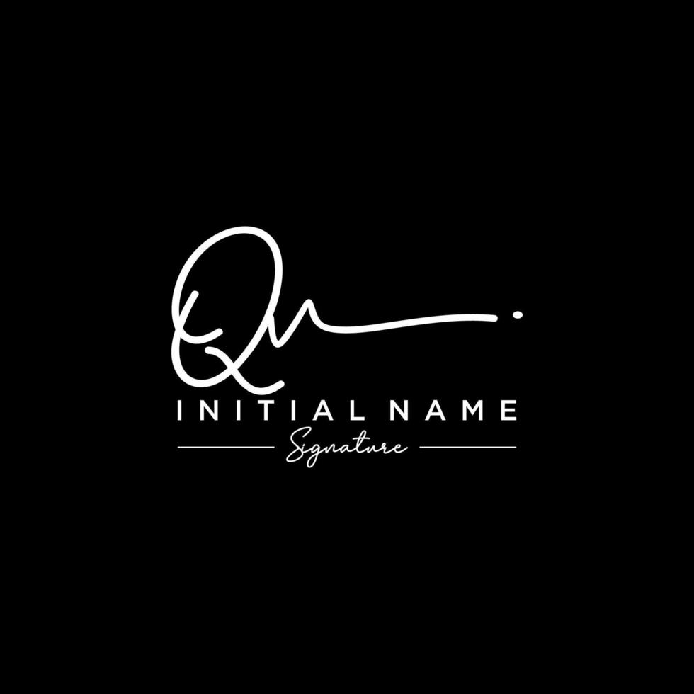 Letter QV Signature Logo Template Vector