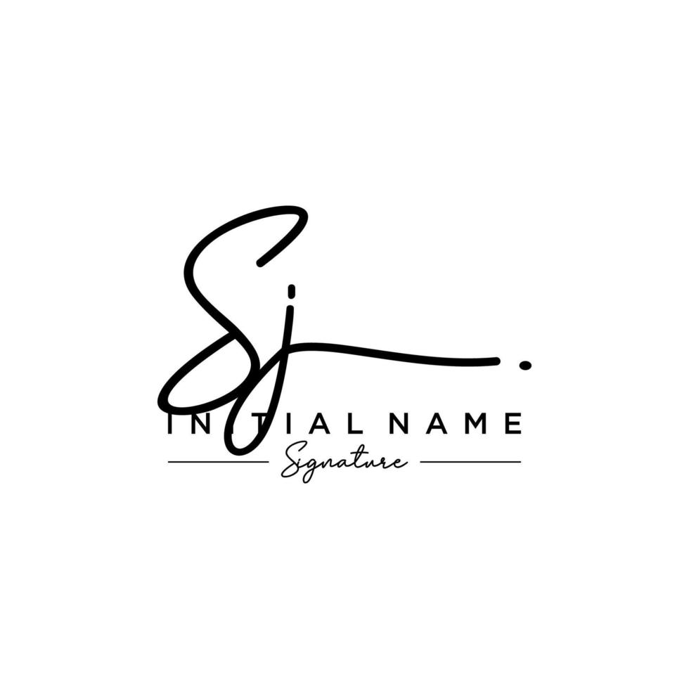 Letter SJ Signature Logo Template Vector