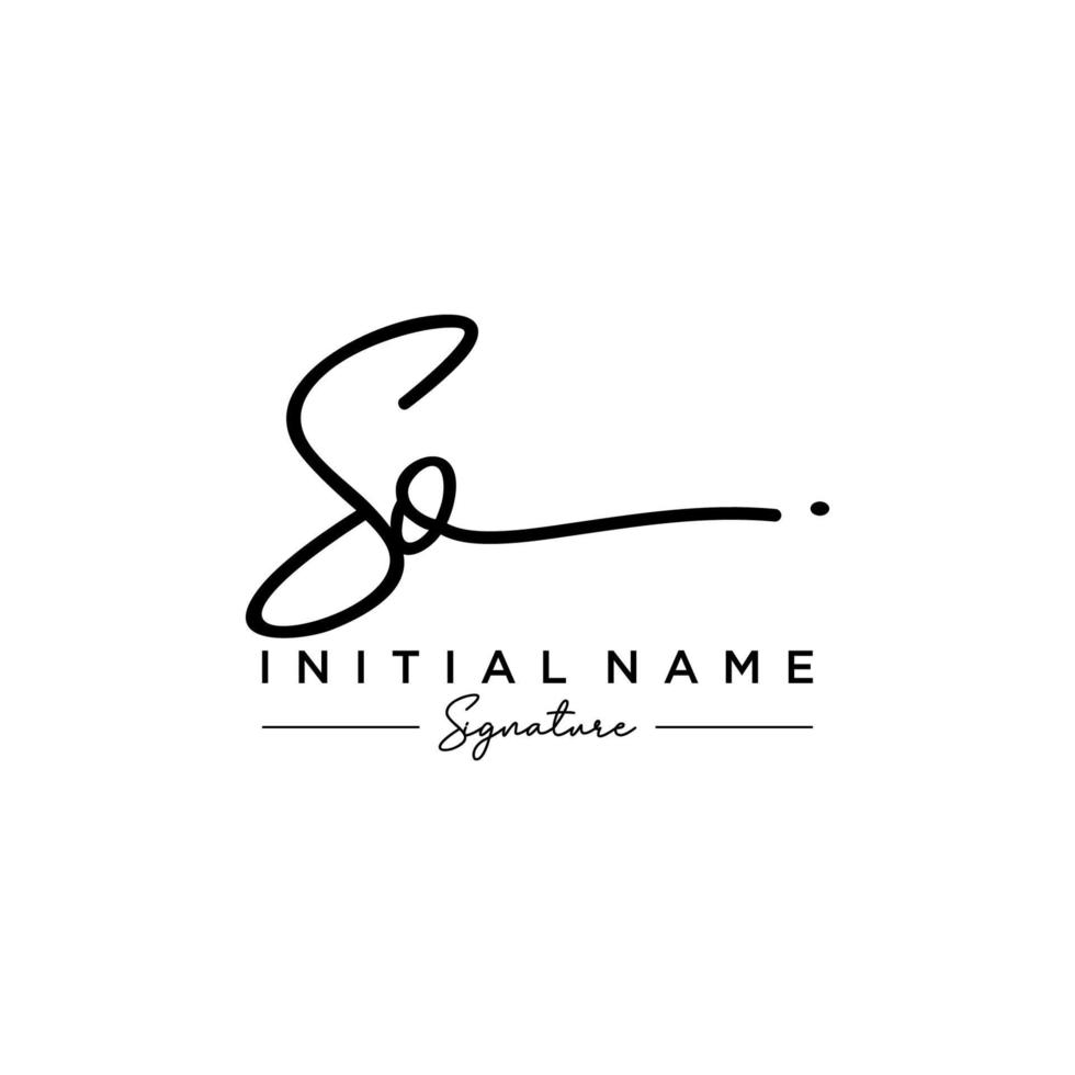 Letter SO Signature Logo Template Vector