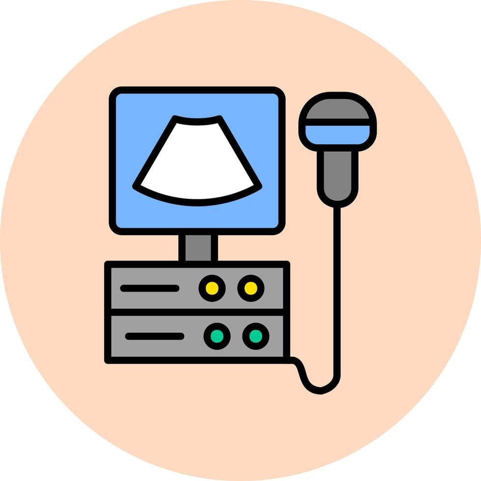 icono de vector de máquina de ultrasonido