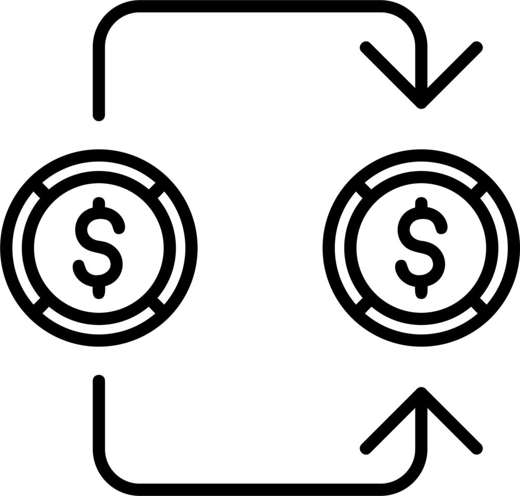 icono de vector de cambio de dinero