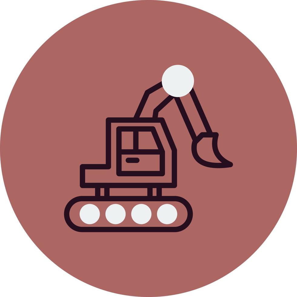 icono de vector de excavadora