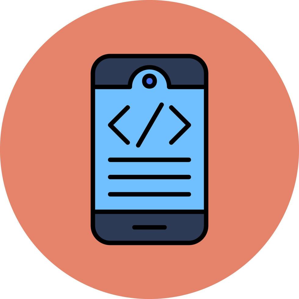 Mobile Coding Vector Icon