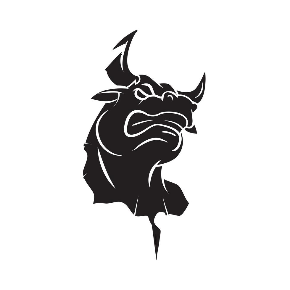 toro negro vector ilustración