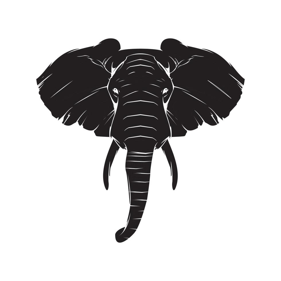 elefante símbolo negro vector ilustración