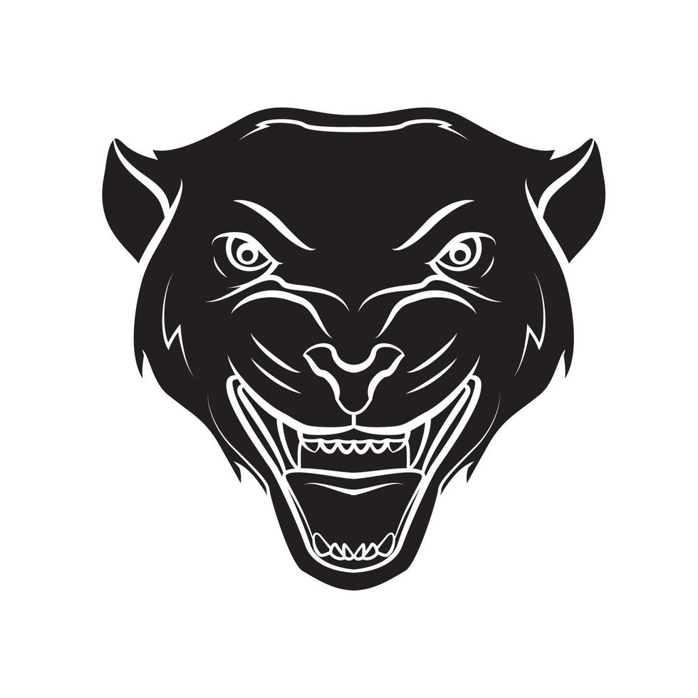 Panther Face Black Vector Illustration