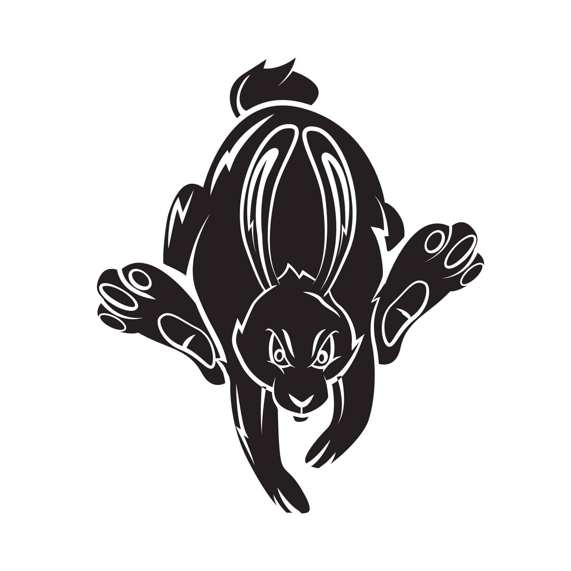 Rabbit Black Vector Illustration 20430143 Vector Art at Vecteezy