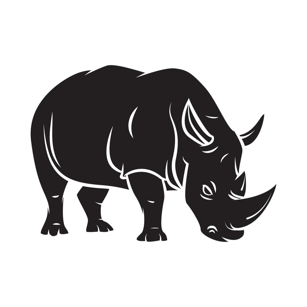Rhinoceros Black Vector Illustration 20430147 Vector Art at Vecteezy