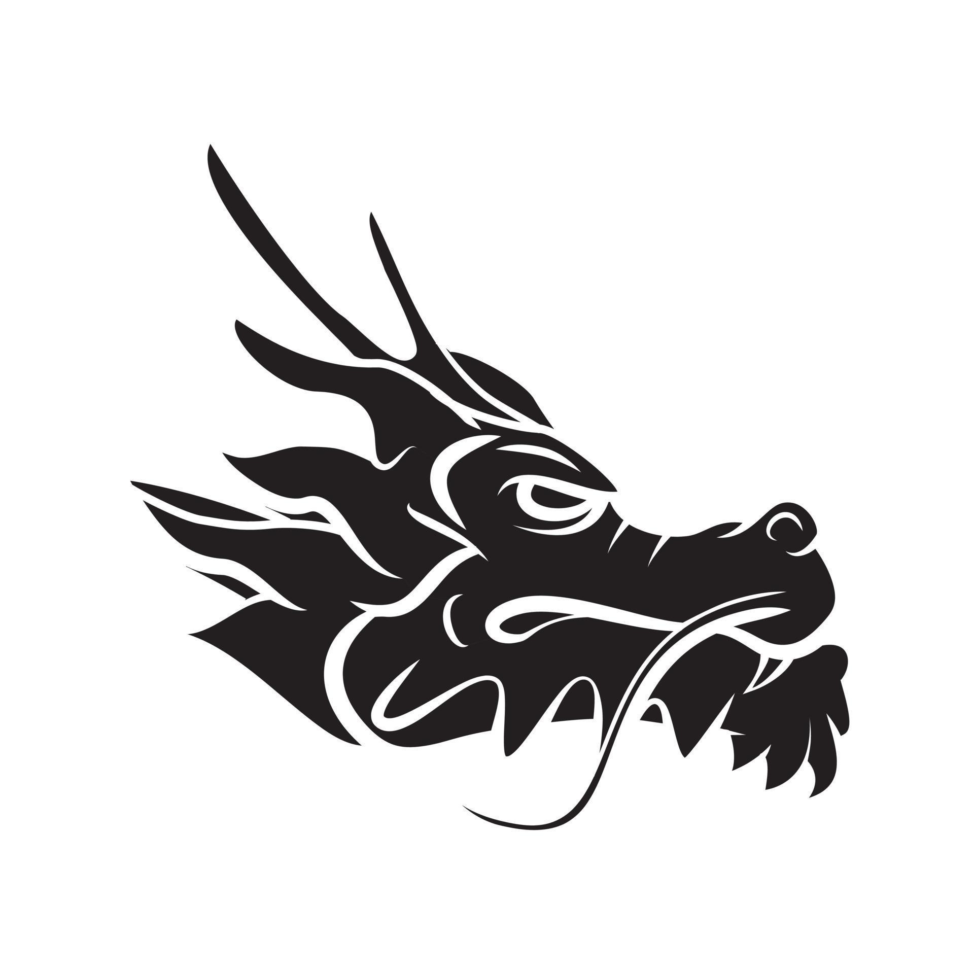 Dragon Head Black Vector Illustration 20430151 Vector Art at Vecteezy