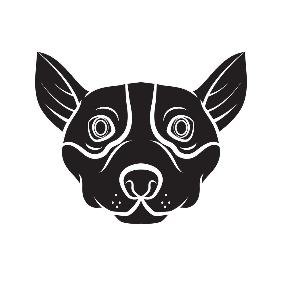 Dog Head Black Vector Illustration