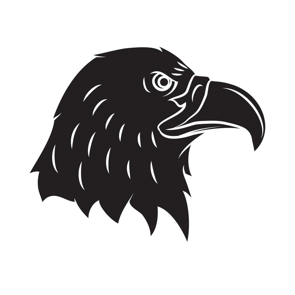 Crow Head Black Vector Illustration