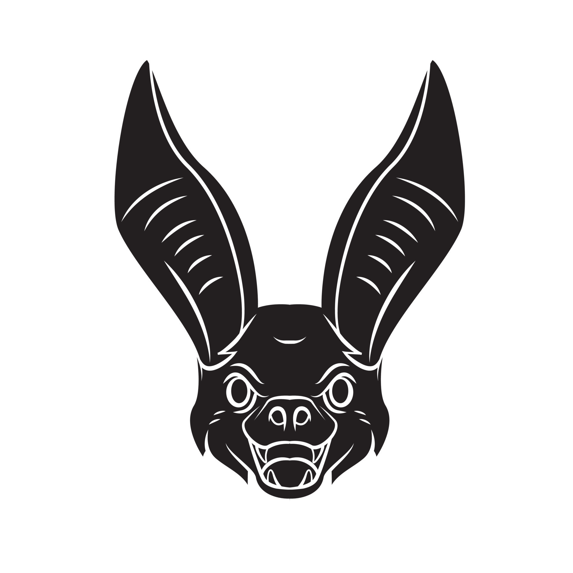 Bat Head Black Vector Illustration 20430161 Vector Art at Vecteezy