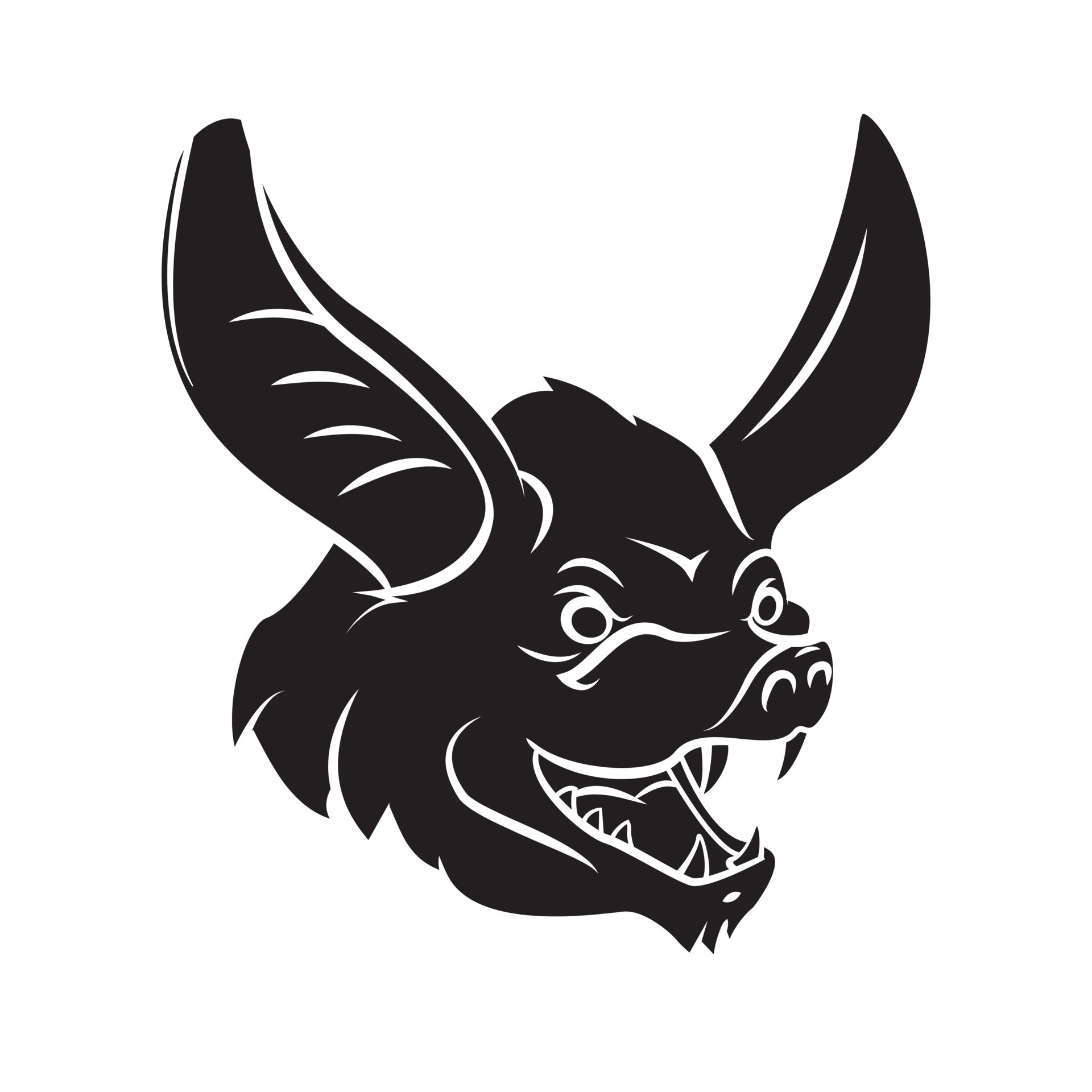 Bat Face Black Vector Illustration 20430162 Vector Art at Vecteezy