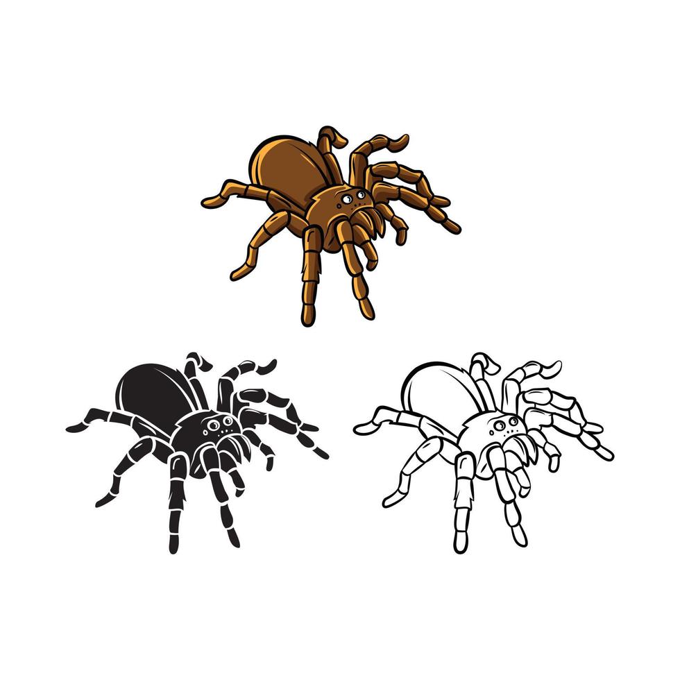 Coloring book tarantula cartoon character vector