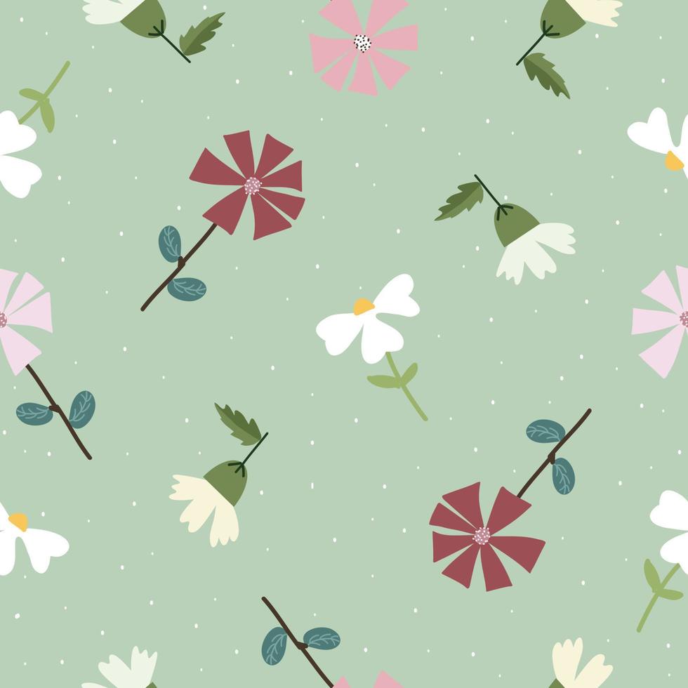 ilustración de vector de fondo transparente de patrón floral vintage dibujado a mano lindo para moda, tela, papel tapiz y diseño de impresión