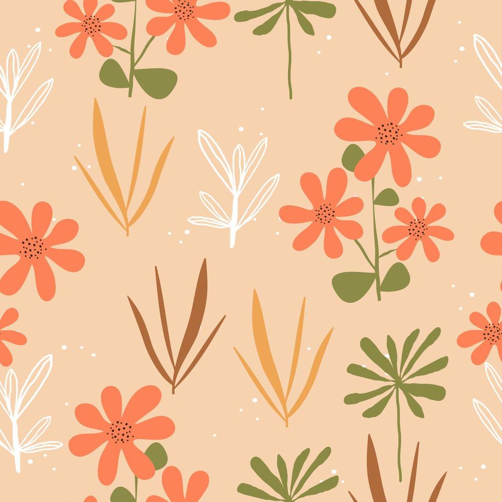 Seamless beautiful hand drawn flowers pattern background  for wallpaper,gift wrapping,packaging seamless vector background design