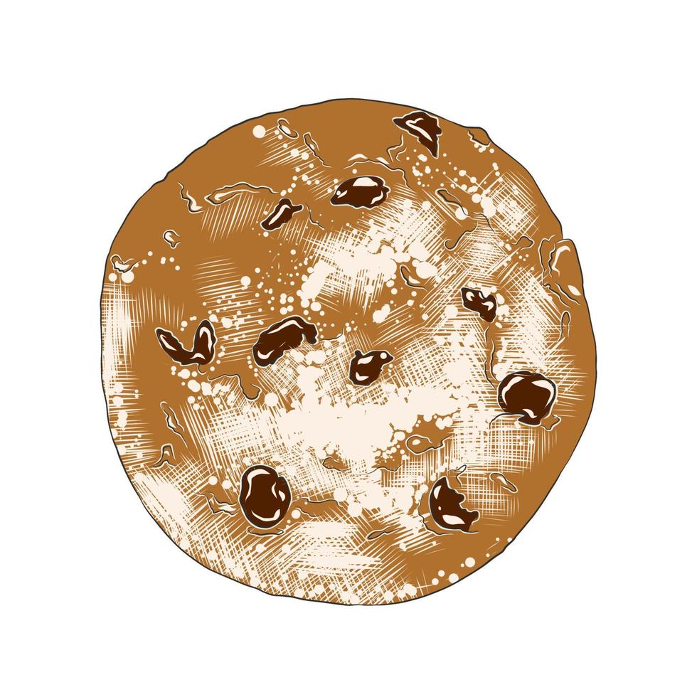 vector grabado estilo ilustración para carteles, decoración y impresión. mano dibujado bosquejo de galleta en vistoso aislado en blanco antecedentes. detallado Clásico xilografía estilo dibujo.