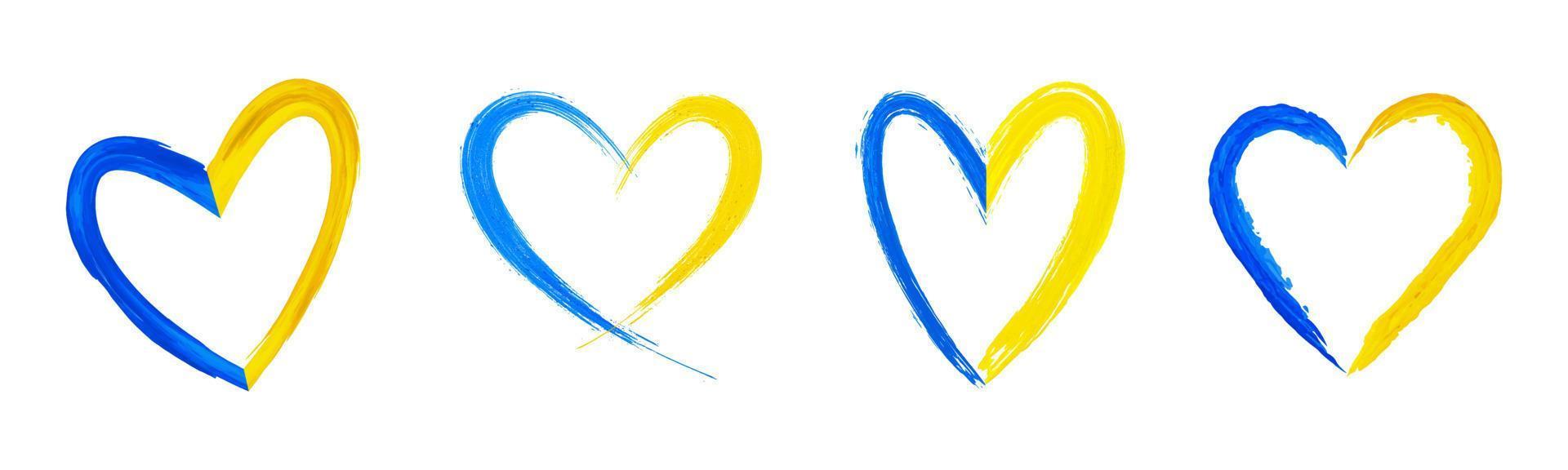 Heart in the colors of the flag of ukraine vector