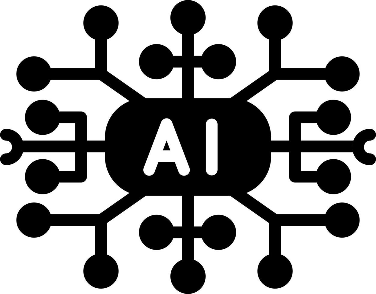 icono de vector de inteligencia artificial