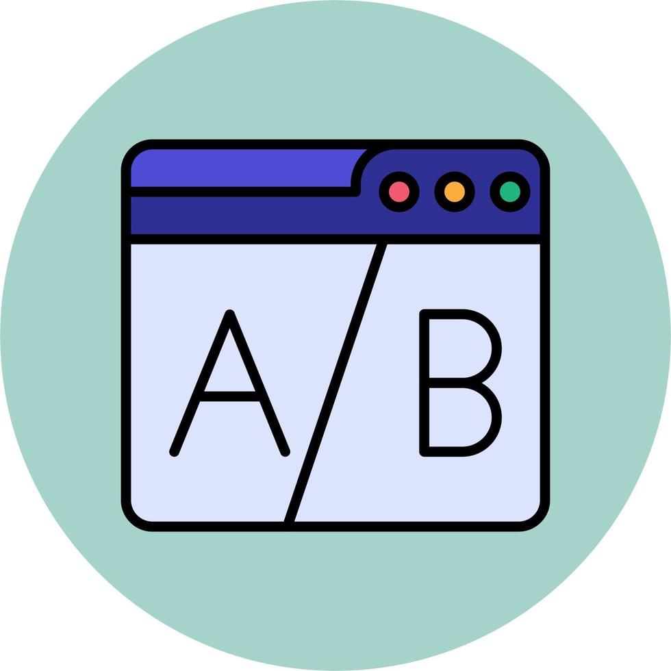 web ab pruebas vector icono