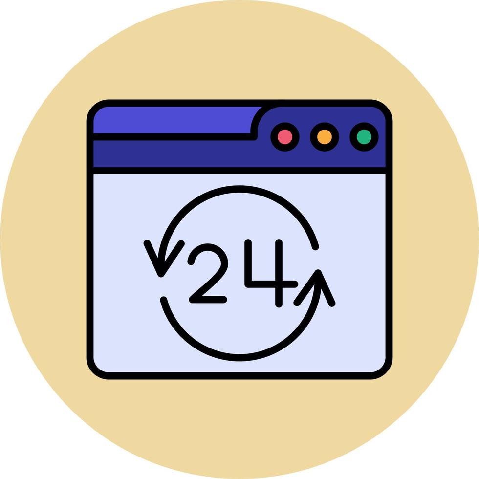 24 Hours Vector Icon