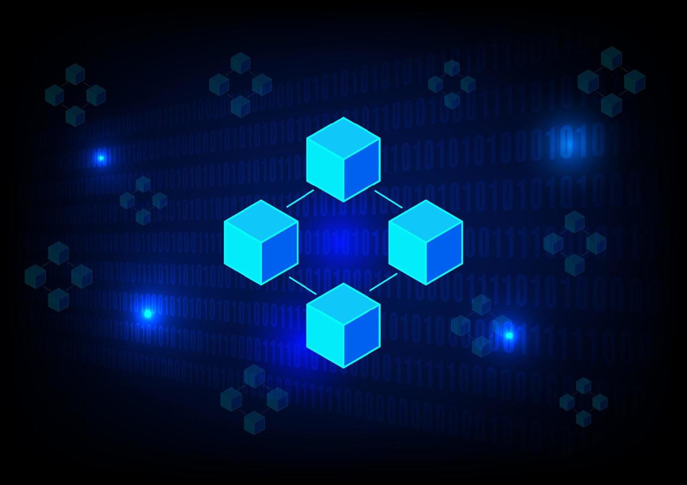 Business and technology concept. Cryptocurrency coin and blockchain technology on binary code black background. Big data information exchanges digital currency and online payment. vector