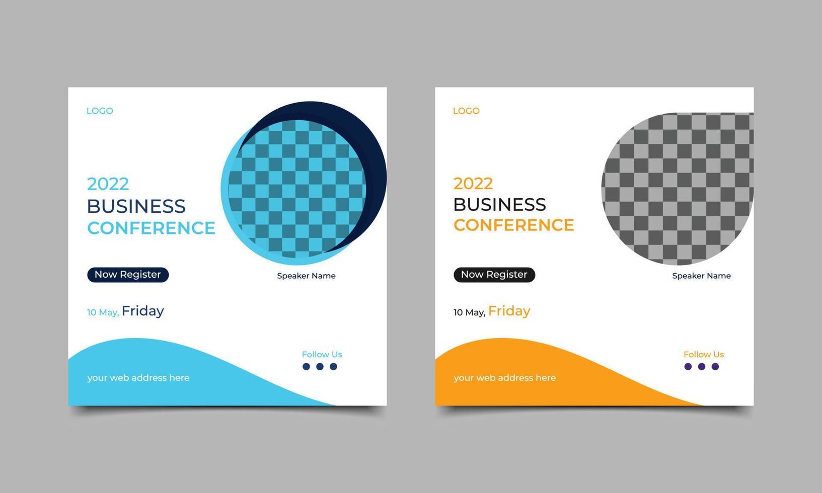 Business conference social media post square banner design template. vector illustration.