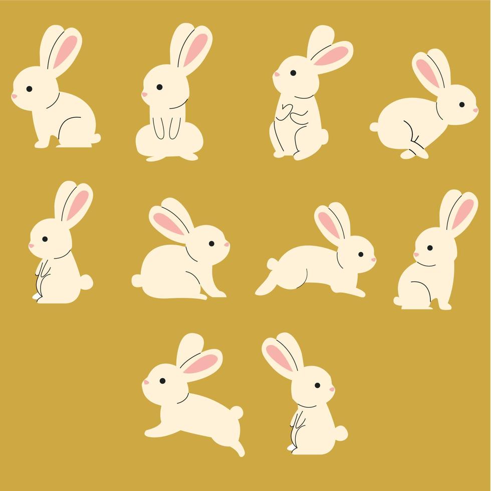 Bunny rabbit cute style vector illustration