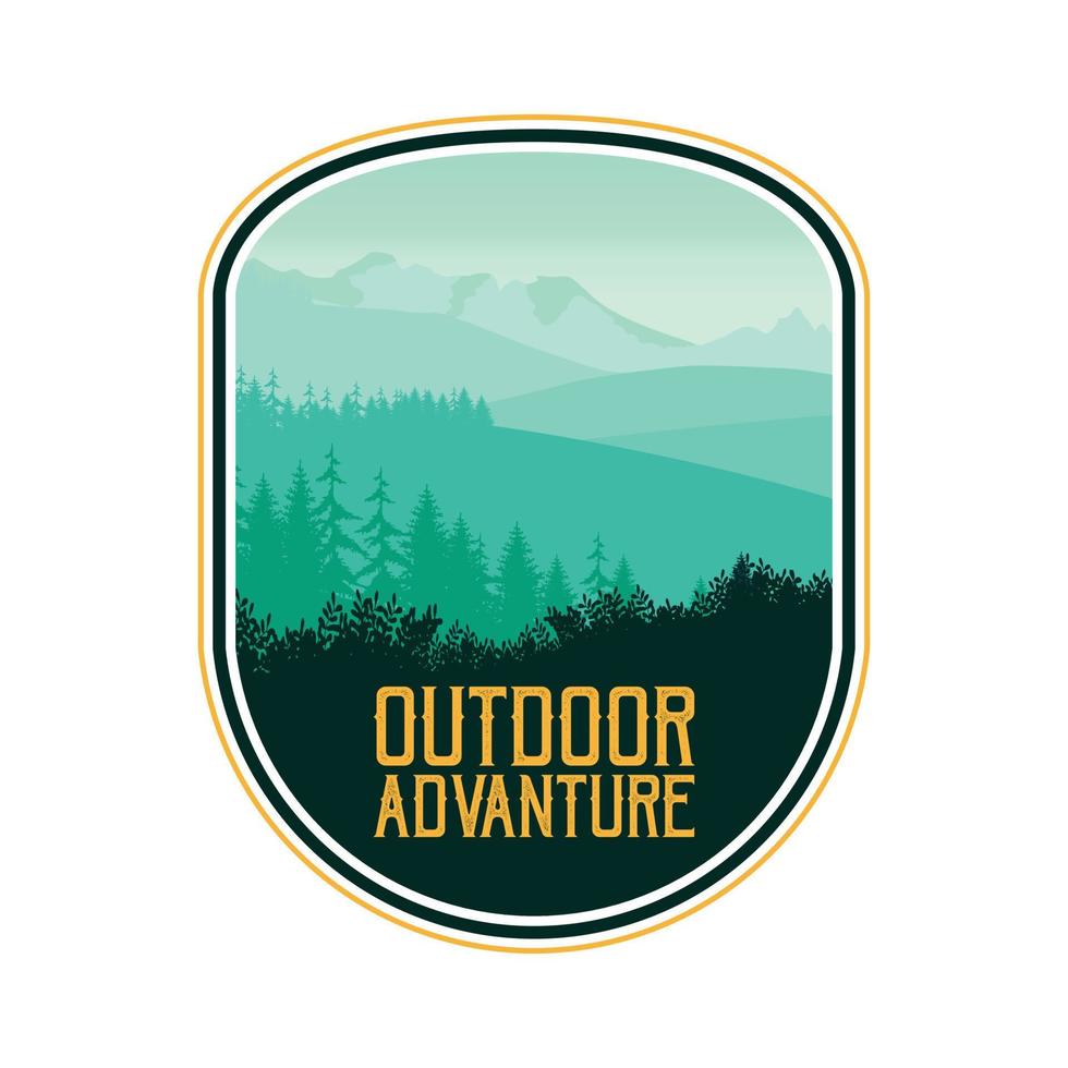Adventure and mountain outdoor badges vector