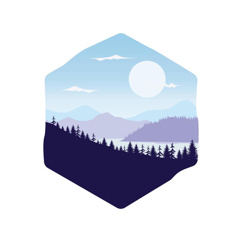 Beautiful flat design landscapes vector