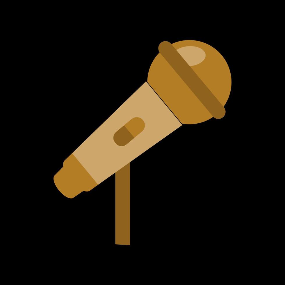 Gold colored mic vector design