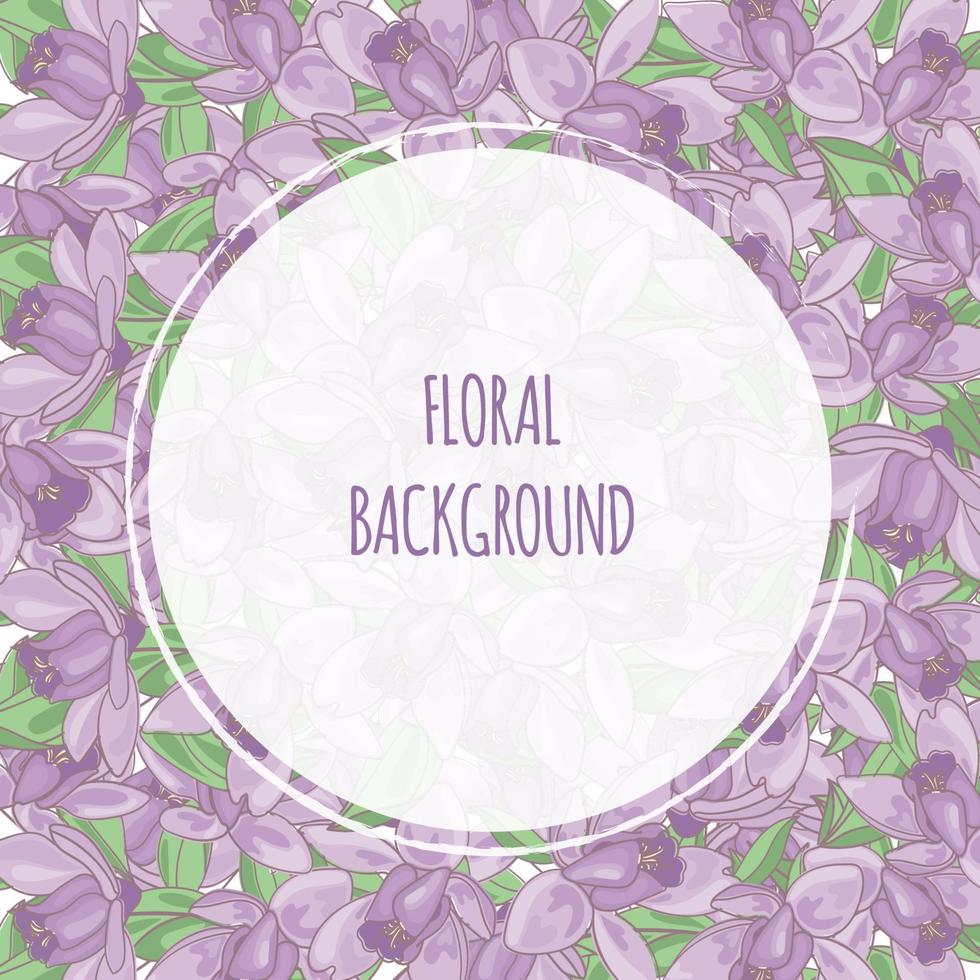 PURPLE FLOWER Floral Background Frame Vector Illustration Set