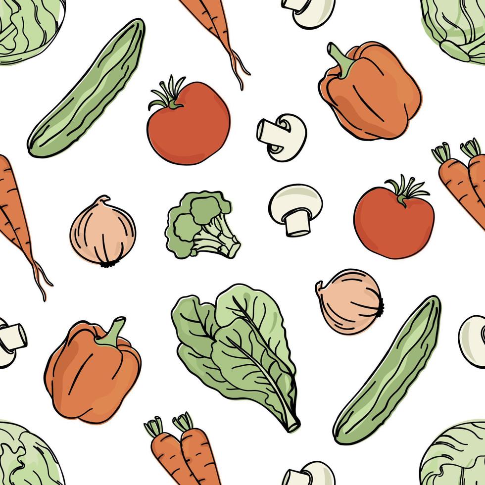 VEGETARIAN MENU Paleo Diet Seamless Pattern Vector Illustration