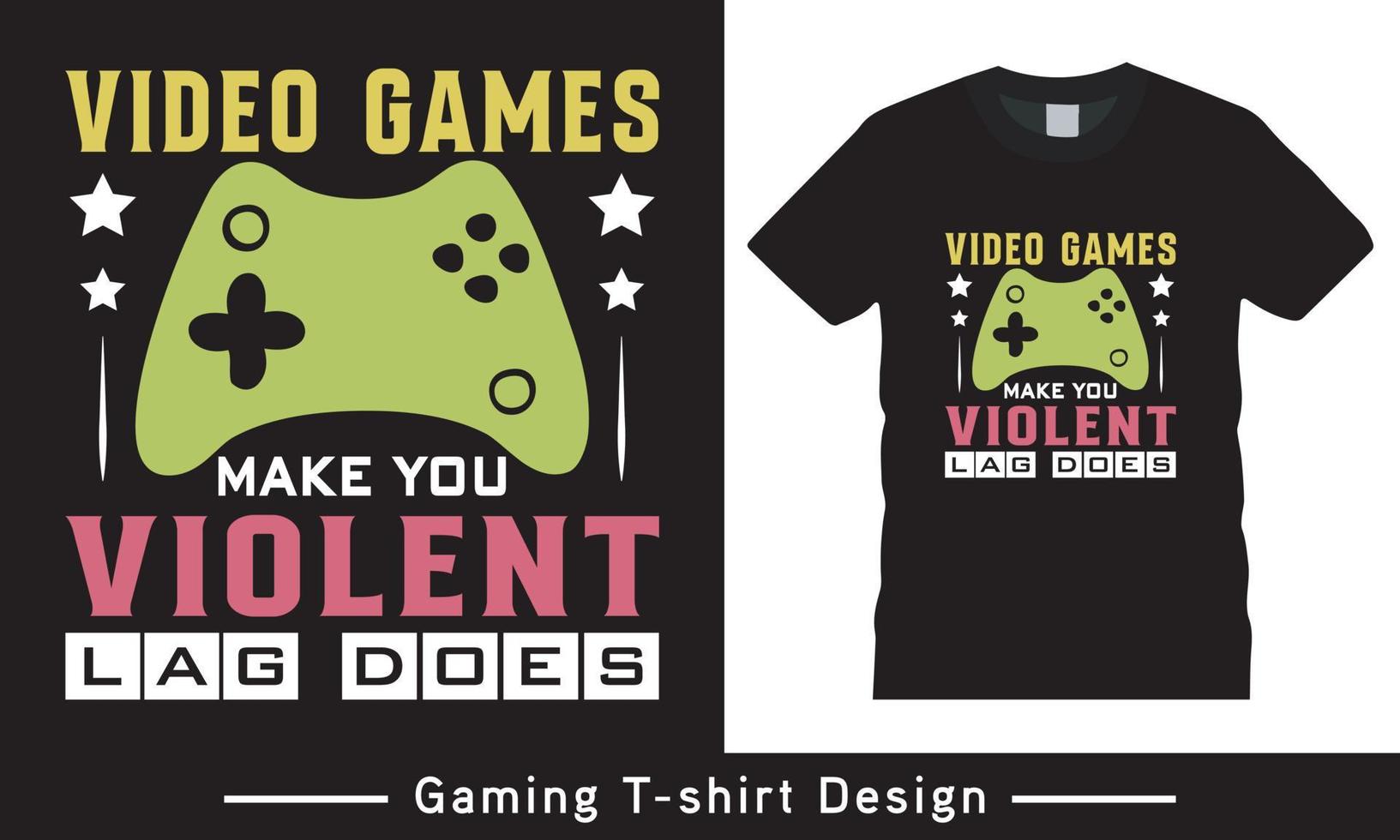 Gaming Lover T Shirt Design, Typography Vector Gaming T Shirt Template