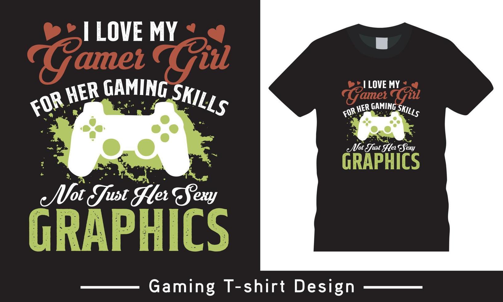 Typography vector game lover t shirt template design Free Vector