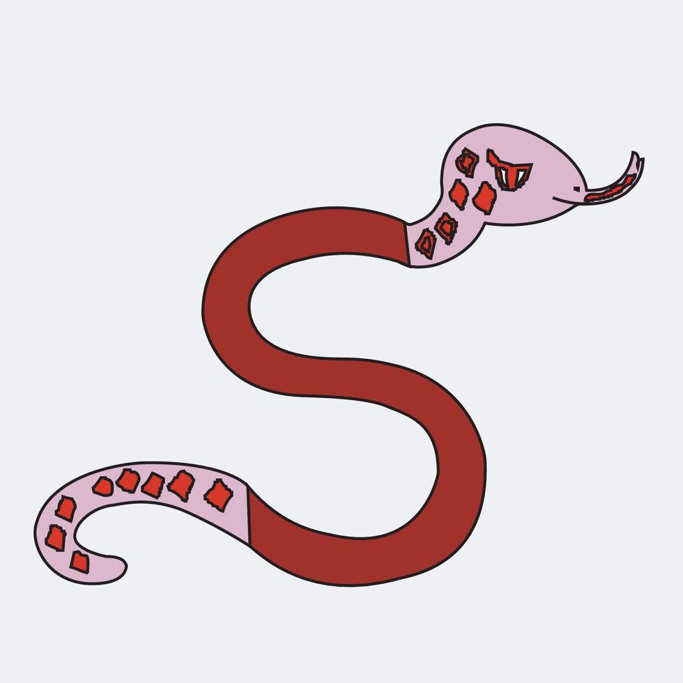 Cartoon snake on white background Free Vector