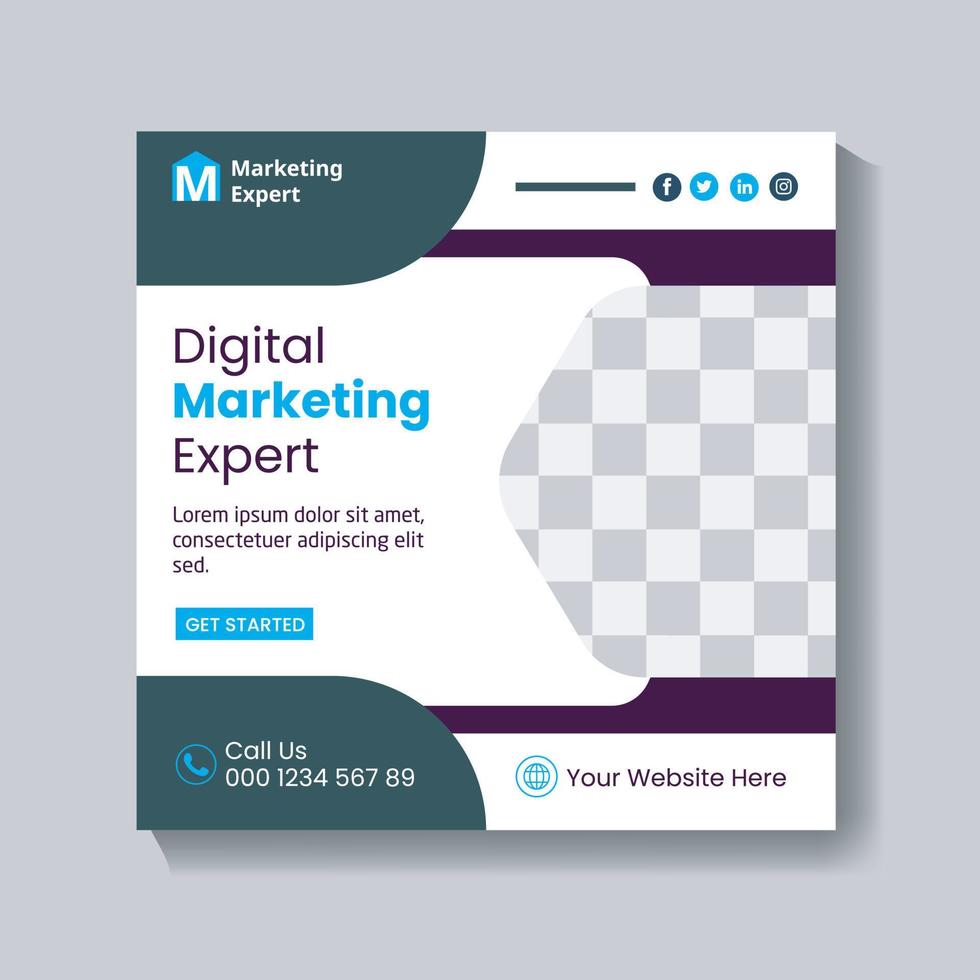 Digital buisness marketing social media banner for web ads template, vector