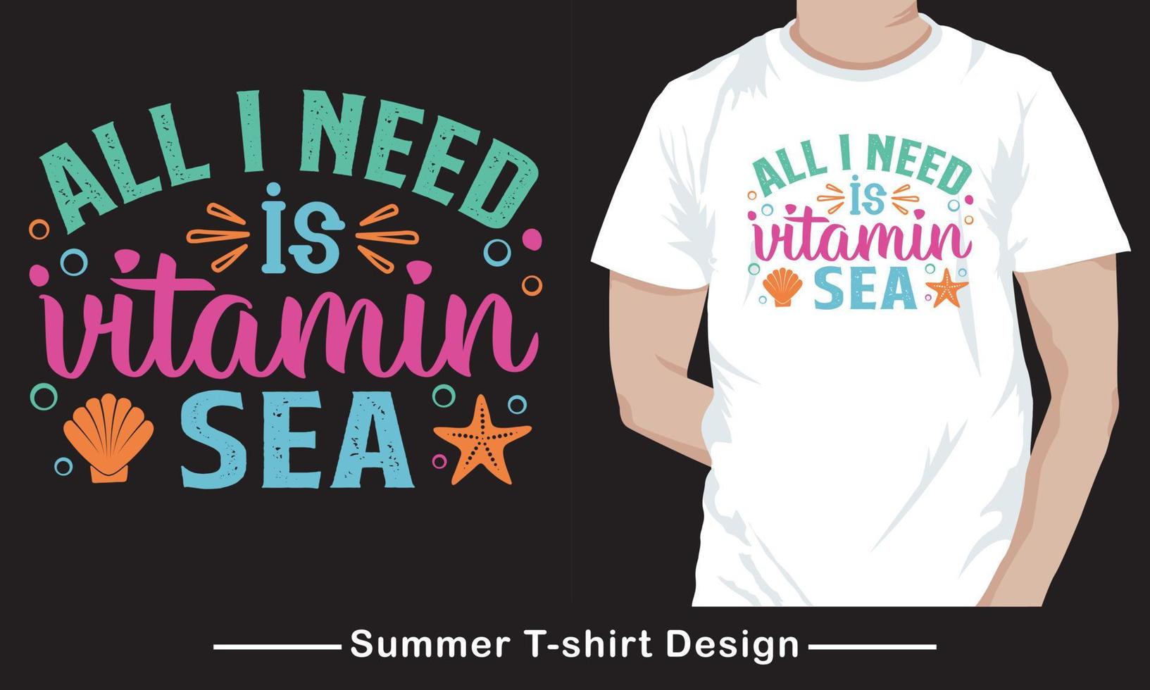 Summer t-shirt design, typography vector t shirt design file Free Vector