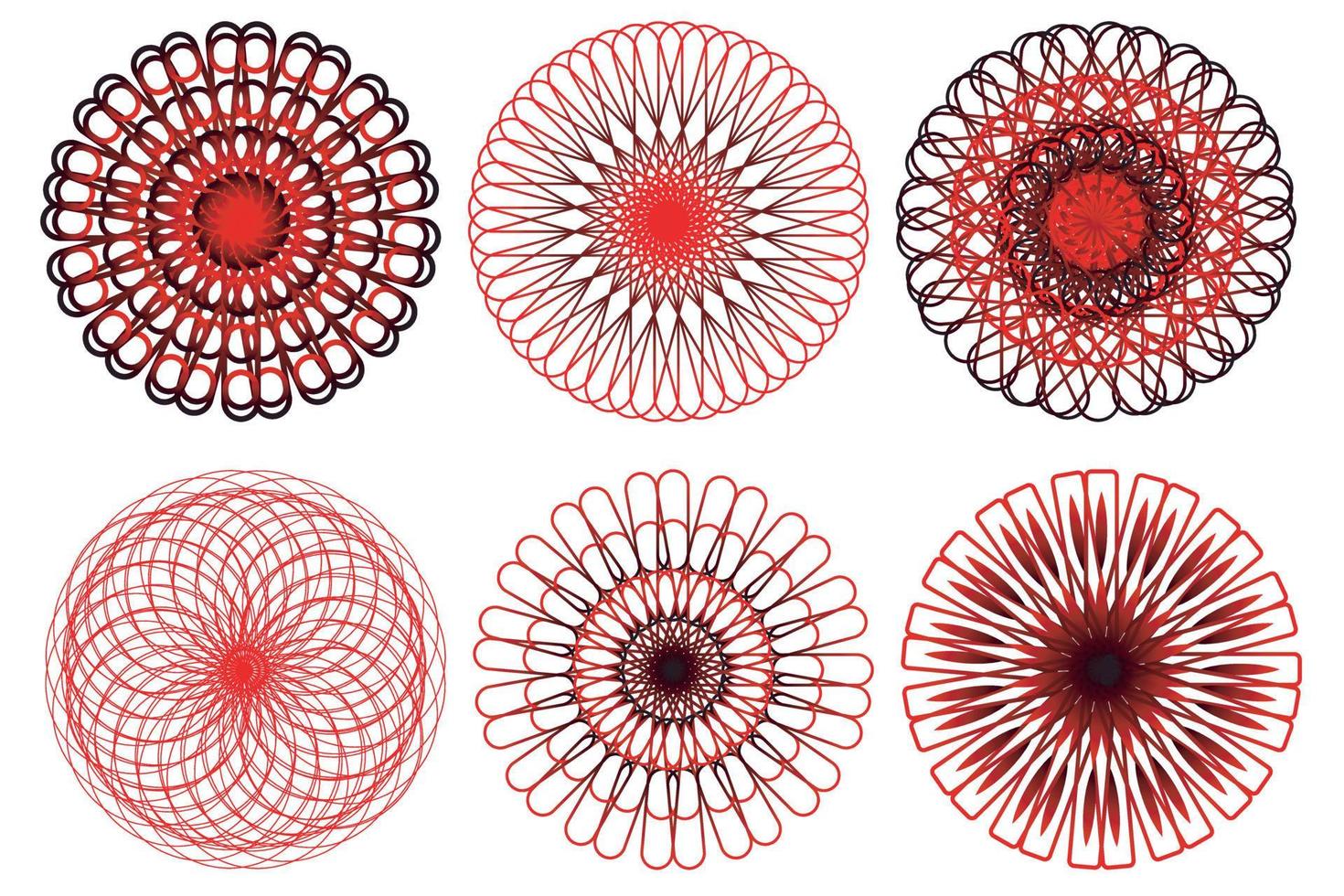 Mandala Style Vector Shapes Collection Free Vector