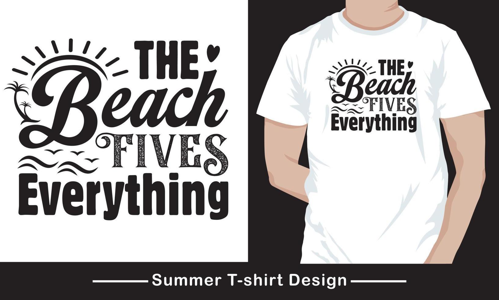Summer T-shirt design, typography, vintage, free Vector