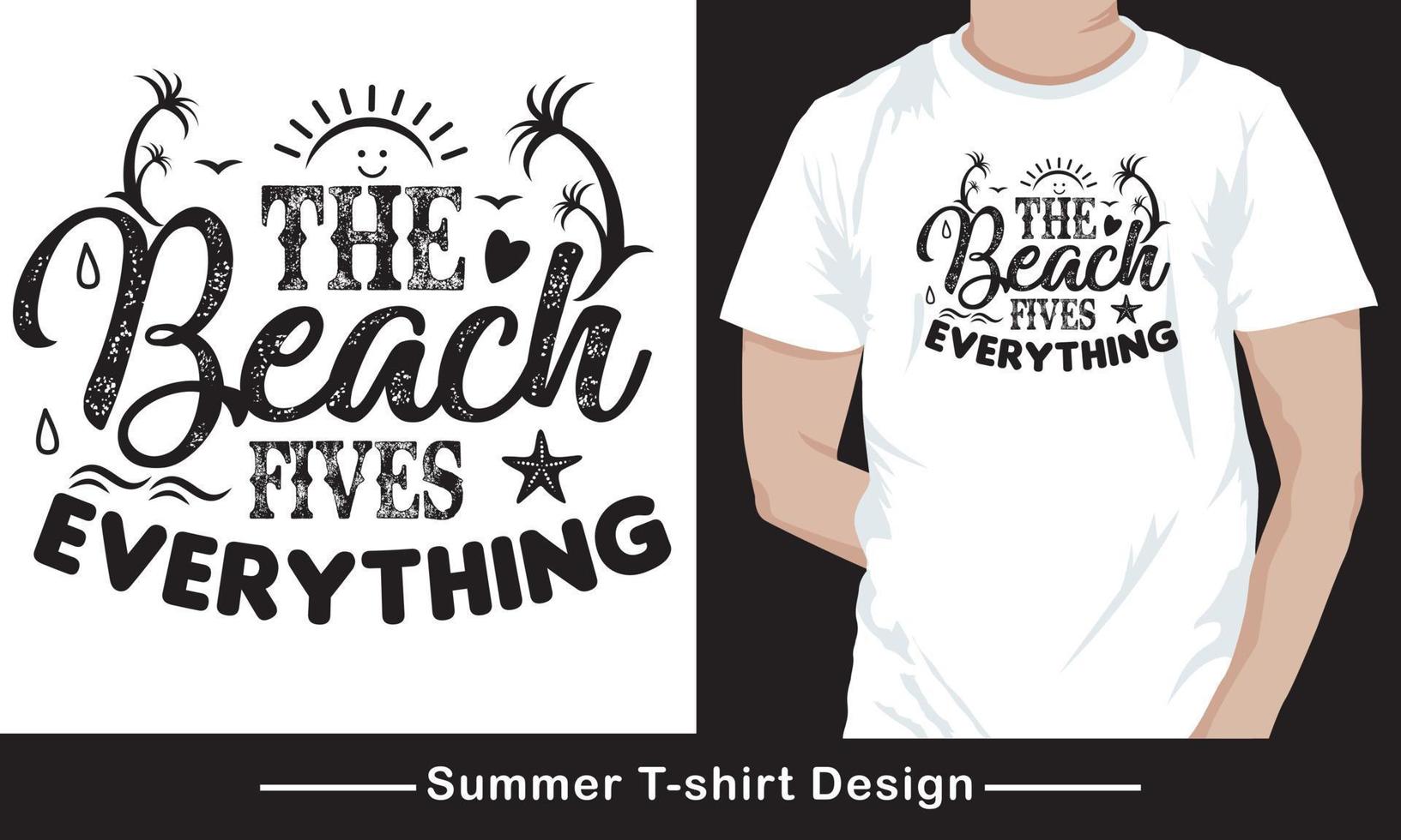 Summer t-shirt design, typography vector t shirt design file Free Vector