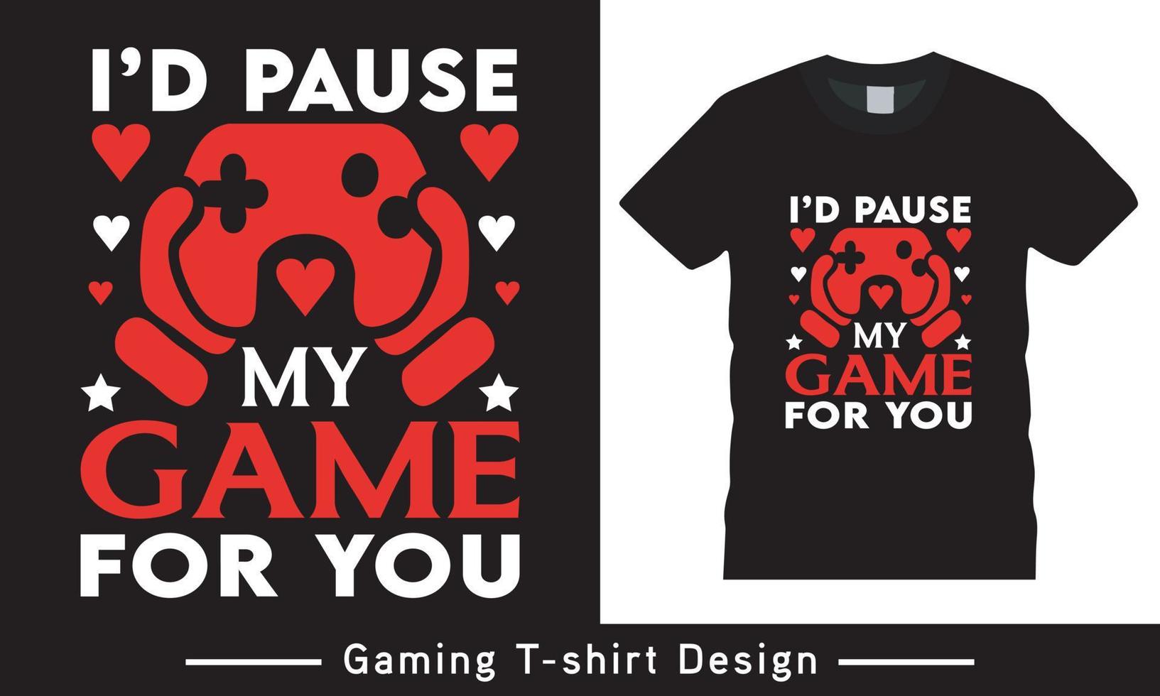 Typography game t shirt template design Free Vector