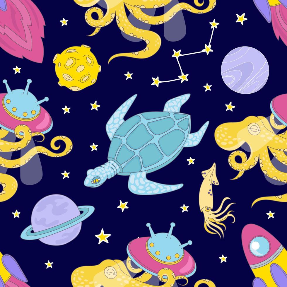 UNIVERSE CLOTH Space Galaxy Ocean Seamless Pattern Vector