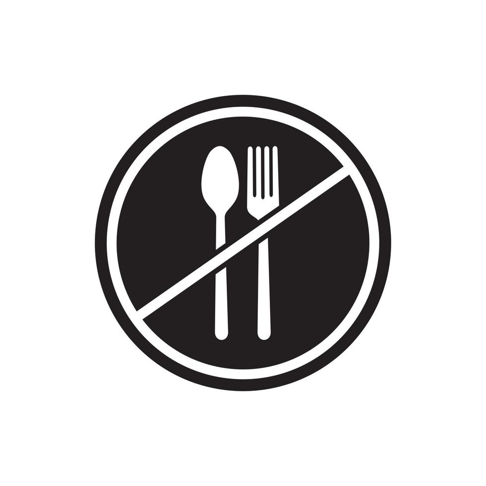 Food ban logo design vector illustration on white background.