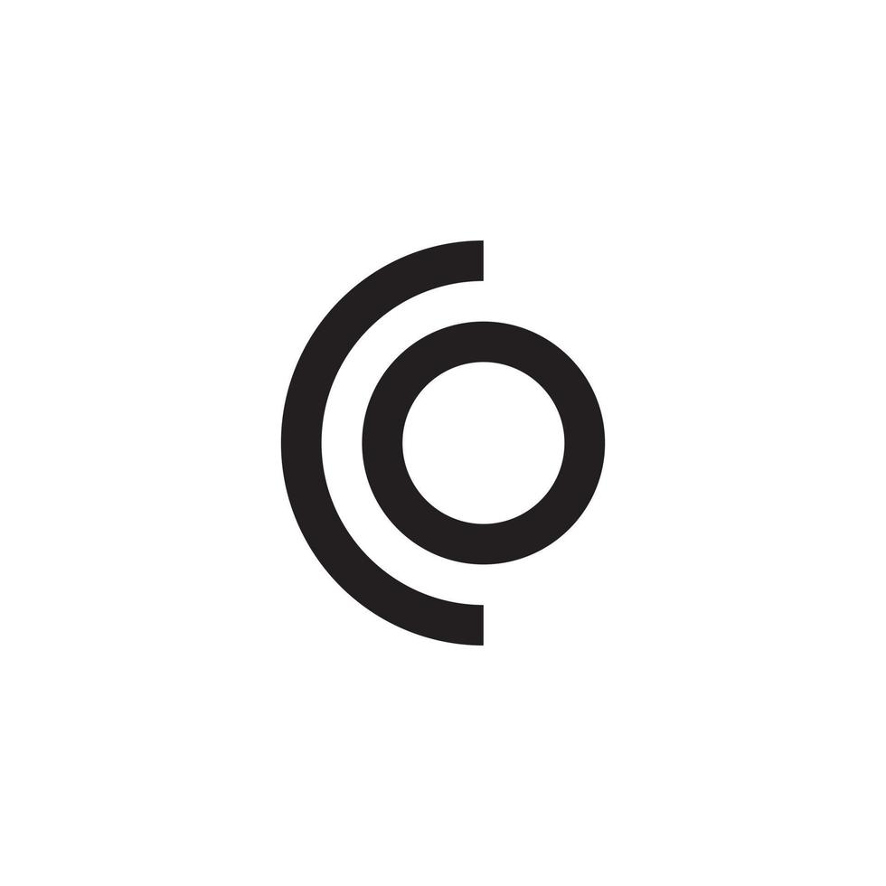CO circle logo design vector isolated on white background.